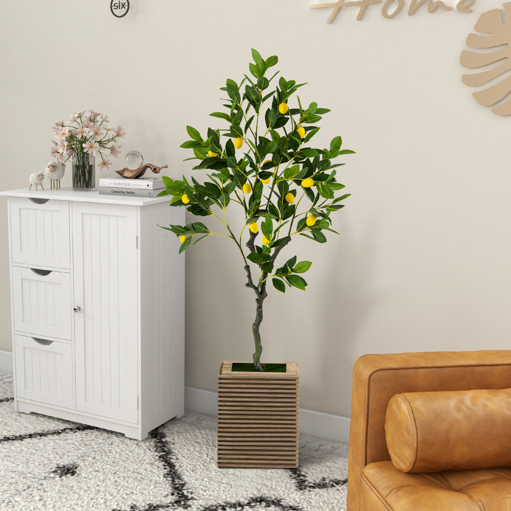 Artificial Lemon Tree 2.6/4/5.2 Feet Tall Fake Lemon Plant wuth Lemon Fruits-4 ft - Gallery View 1 of 10