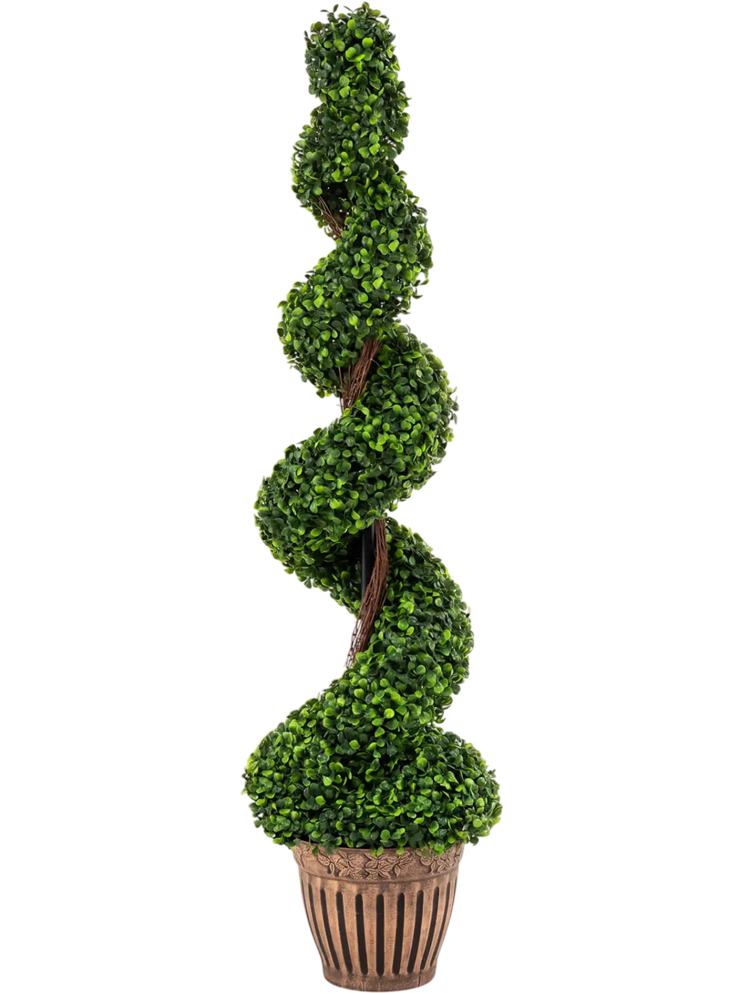 Costway 4' Artificial Boxwood Spiral Tree Green Leaves 81745290 New