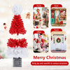 4 feet artificial Christmas tree with 300 branch tips and 100 warm white LED lights, perfect for festive holiday decor.