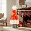 Santa hat-inspired 4 feet artificial Christmas tree with 100 warm white LED lights, perfect for holiday decorations.
