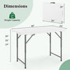 Portable 4 feet camping table with HDPE tabletop, adjustable height, and sturdy metal legs for indoor and outdoor use.