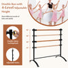Freestanding double ballet barre in black with adjustable height, crafted from durable beech wood for stability and.