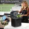 4 L electric composter in black with LED display, designed for kitchen countertop, reduces food waste efficiently.