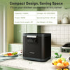 4 L electric composter in black with LED display, designed for kitchen countertops, efficiently reduces food waste.