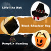 Life-like Halloween hat, black shoulder bag, and pumpkin handbag for spooky decorations in your yard or garden.