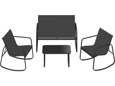 Costway 4-Pc Outdoor Patio Rocking Chair Conversation Set 63608769 New