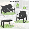 Dimensions of the 4 PCS patio furniture set, including a loveseat and rocking chairs, ideal for outdoor relaxation.
