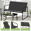 Patio rocking chair set with ergonomic backrest and curved armrests, ideal for outdoor relaxation on the porch or.