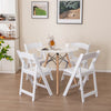4 Pack Resin Folding Chairs with Padded Seat-White - Gallery View 1 of 10