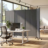 4 Panel Folding Privacy Screen Room Divider with Wheels-Gray - Gallery View 1 of 10