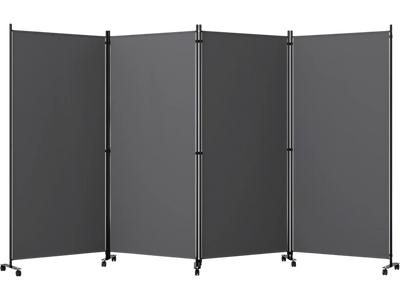 Costway 4 Panel Folding Privacy Screen Room Divider w/ Wheels 33583126 New