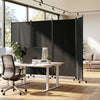 4 Panel Folding Privacy Screen Room Divider with Wheels-Black - Gallery View 1 of 10