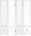 Four-panel foldable privacy screen with pegboard design, crafted from natural paulownia for versatile room division.