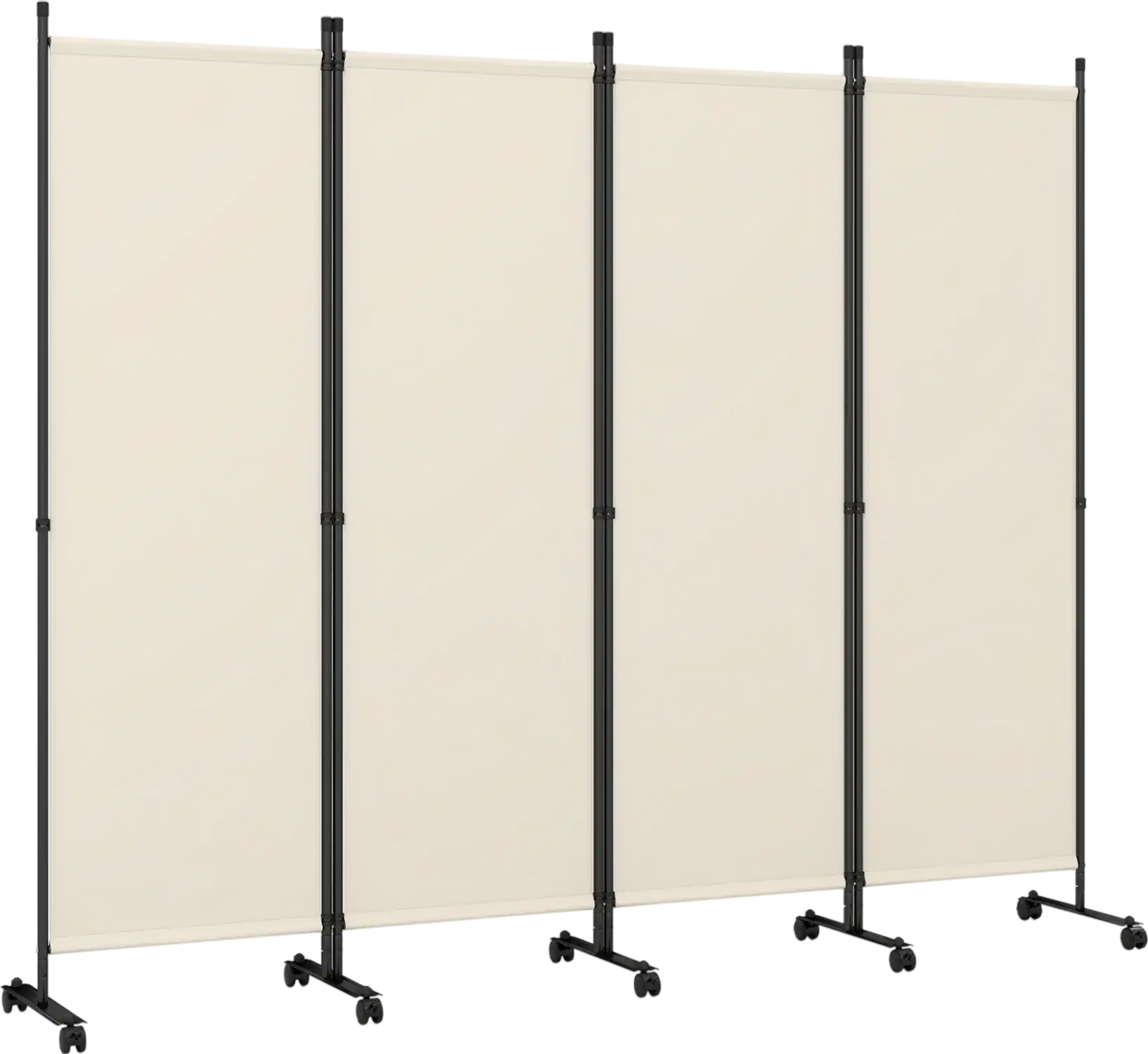 Costway 4-Panel Room Divider with Lockable Wheels 30812826 New