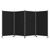 4 Panel Room Divider 6 FT Tall Folding Privacy Screen with Curved Metal Feet-Black - Gallery View 1 of 1
