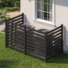 4-Panel Wooden Outdoor Privacy Fence with Ground Stakes-Black - Gallery View 1 of 11