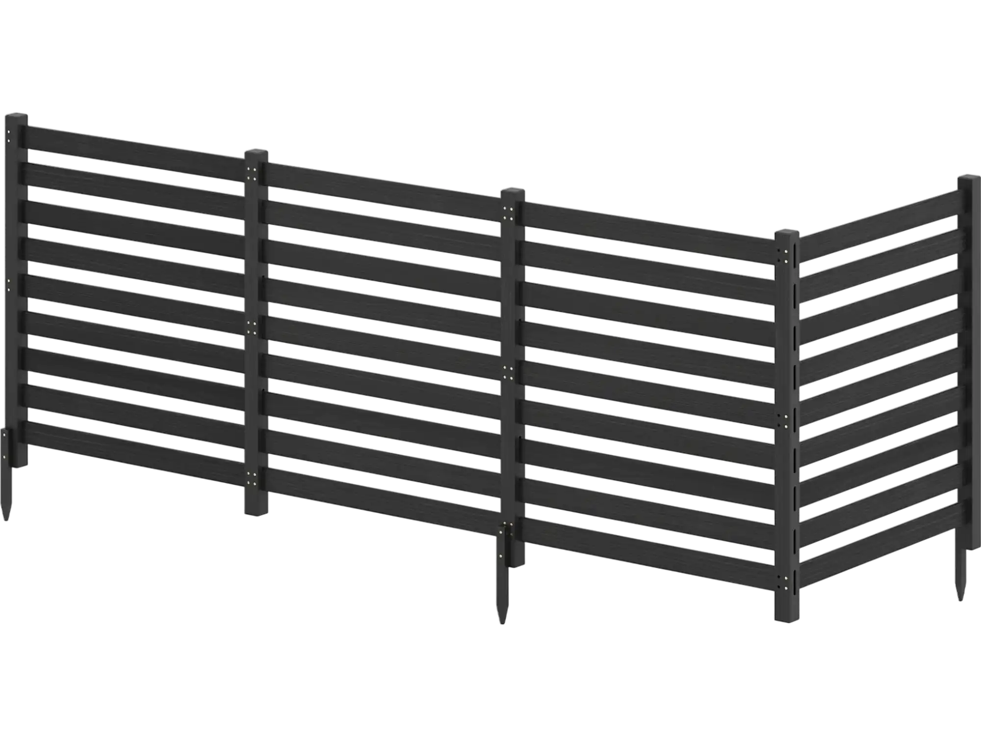 Costway 4-Panel Wooden Outdoor Privacy Fence Screen with Ground Stakes 10776954 New