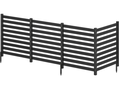 Costway 4-Panel Wooden Outdoor Privacy Fence Screen with Ground Stakes 10776954 New