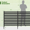 4-panel black wooden outdoor privacy fence with ground stakes, measuring 38.5" x 42", ideal for versatile installations.