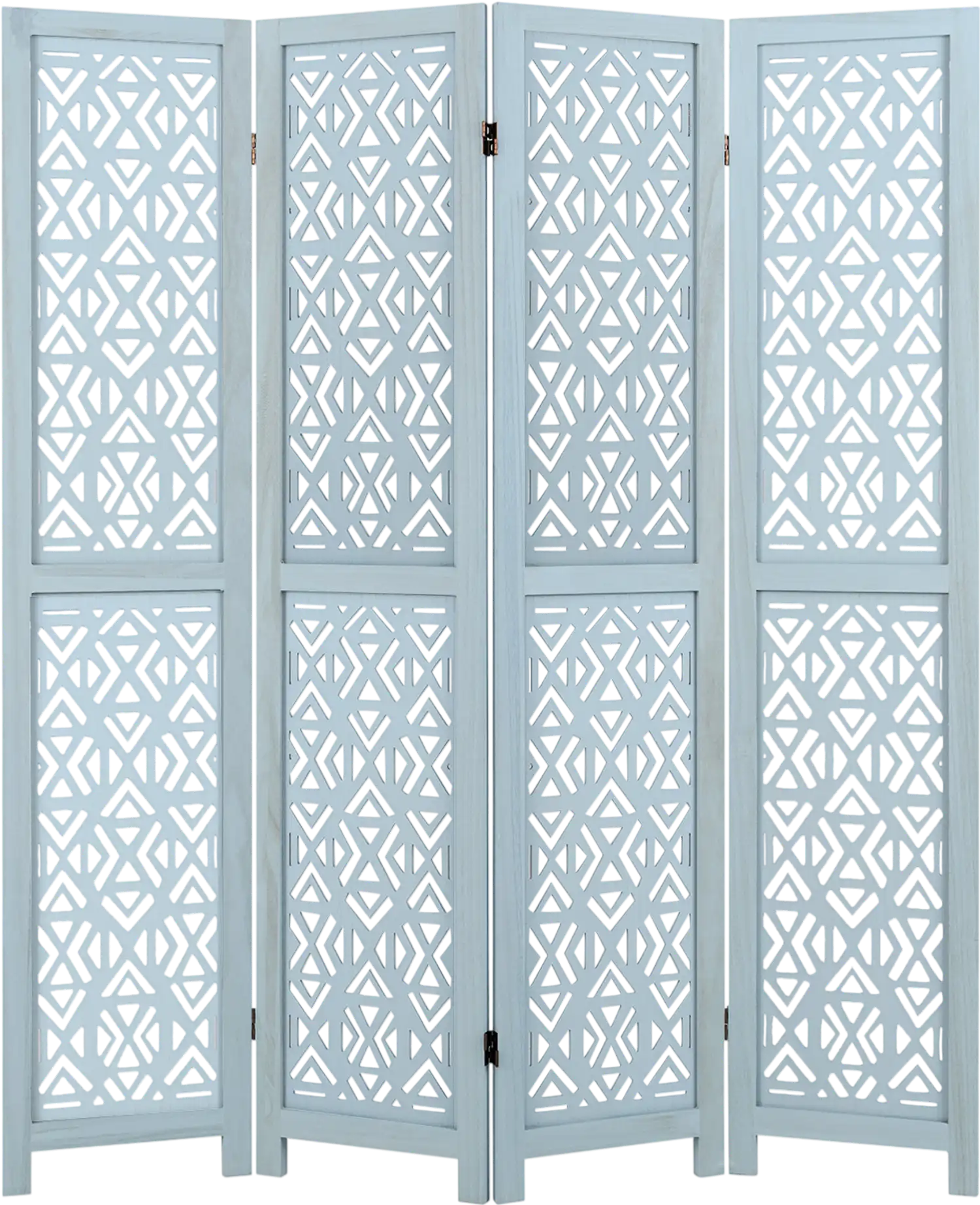 Costway 4 Panel Wooden Room Divider Carved Cutout Solid Wood Frame 82563794 New