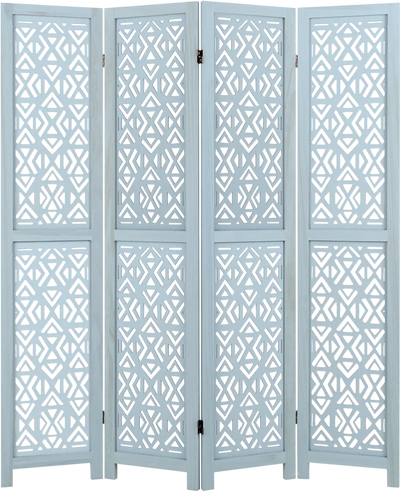 Costway 4 Panel Wooden Room Divider Carved Cutout Solid Wood Frame 82563794 New