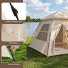 Stable folding poles and ground stakes of the 4-person camping tent, designed for easy setup and secure outdoor use.