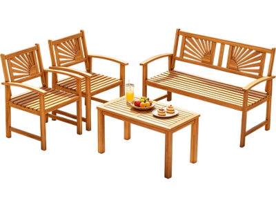 Costway Outdoor Wicker Sofa Chairs Loveseat Rectangle Coffee Table Patio Conversation Set 16782399 New
