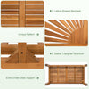 Lattice-shaped backrest and stable triangular structure of acacia wood enhance safety and style for outdoor seating.