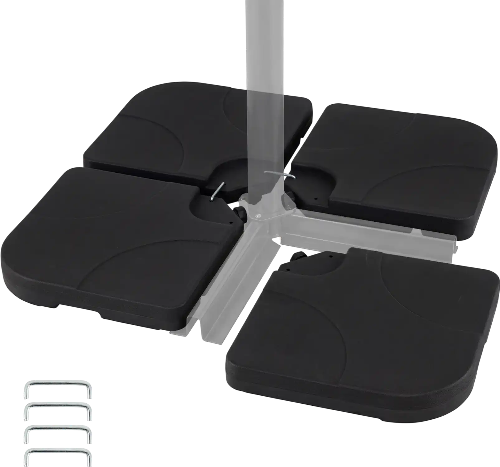 Costway 4-Piece Cantilever Offset Umbrella Base 164 lbs Heavy-Duty Square U-Locking Pins 52584669 New