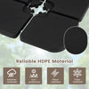 Close-up of the 4-piece heavy-duty HDPE base plates, weather-resistant and designed for secure umbrella support.