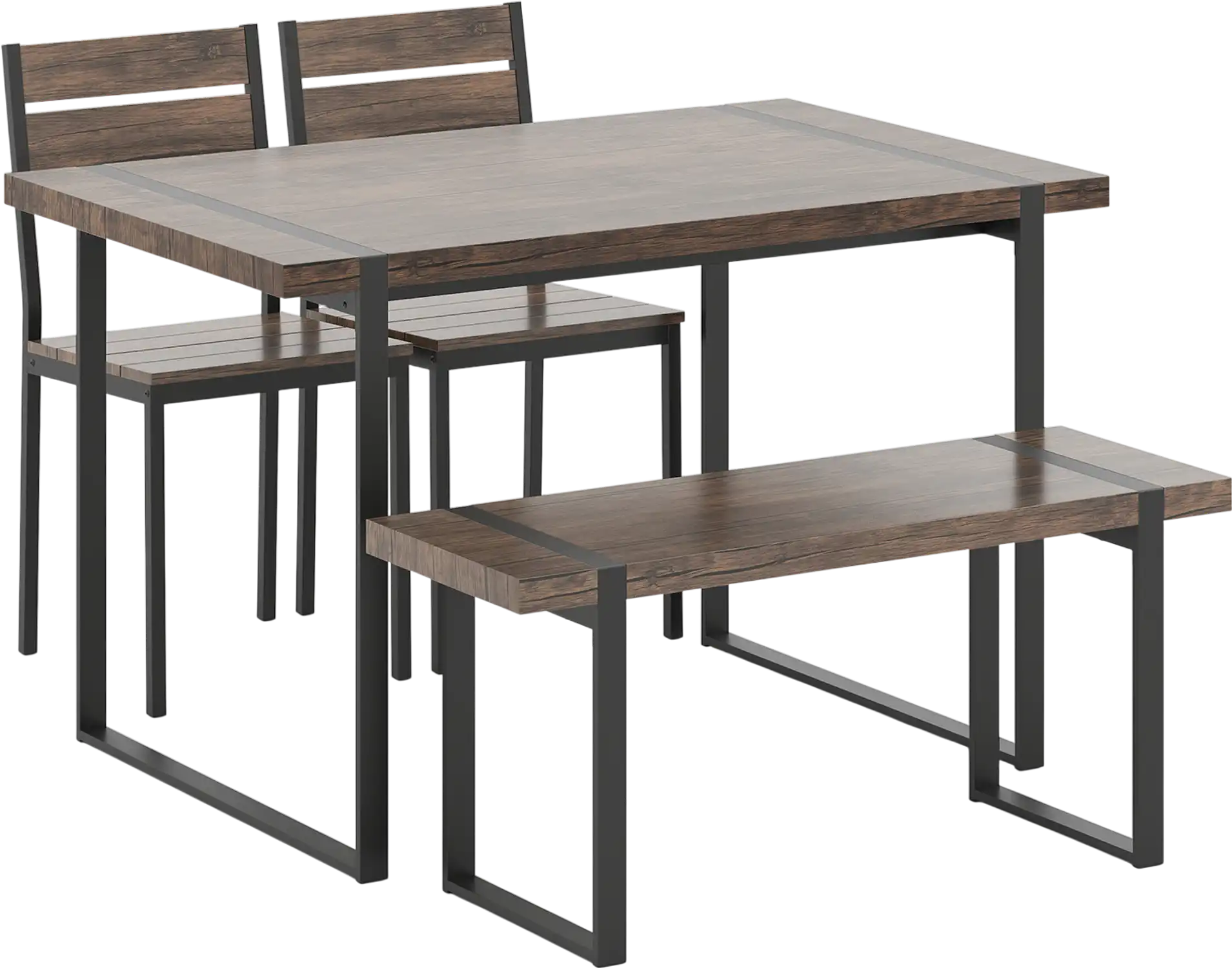 Costway 4-Piece Dining Table Set for 4 Bench 2 Chairs 77957062 New