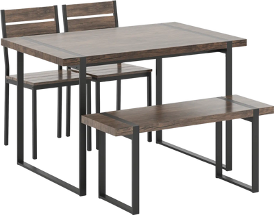 Costway 4-Piece Dining Table Set for 4 Bench 2 Chairs 77957062 New