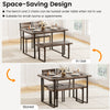 4-piece gray dining table set featuring a table, bench, and 2 chairs, perfect for small rooms and easy storage.