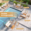 4-piece patio furniture set with acacia wood, featuring soft cushions, ideal for backyard gatherings and entertaining.
