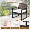 Wicker chair with removable cushion, featuring high-density sponge for comfort, perfect for outdoor patio use.