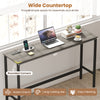Wide 60" countertop bar table with rounded corners, gray wood-like surface, and built-in power outlets for easy.