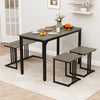 4 Pieces Space-Saving Dining Table Set with Bench and 2 Stools-Oak - Gallery View 1 of 9