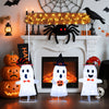 Front view of the "Happy Halloween" sign with warm white LEDs, ideal for welcoming festive outdoor displays.