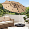 4-piece patio cantilever umbrella weight base set in black, designed for stability and easy outdoor use.