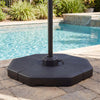 Octagonal patio umbrella base plate set made of weather-resistant PE material, ideal for poolside stability and support.