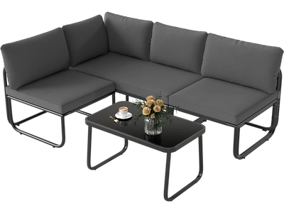 Costway 4-Piece Patio Furniture Set with Cushions & Coffee Table 64437121 New