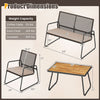 4 Pieces Patio Furniture Set with Acacia Wood Coffee Table and Zippered Cushions - Gallery View 5 of 9