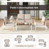 4-piece patio conversation set featuring a loveseat and two chairs with thick gray cushions for customizable outdoor.