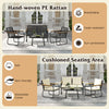 4-piece patio furniture set featuring cushioned seating, hand-woven PE rattan, and a tempered glass coffee table for.