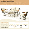 4-piece patio furniture set featuring a tempered glass coffee table, cushioned chairs, and a loveseat for outdoor.