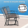 Patio glider set featuring sturdy metal gliding arms and ergonomic design, perfect for backyard relaxation.