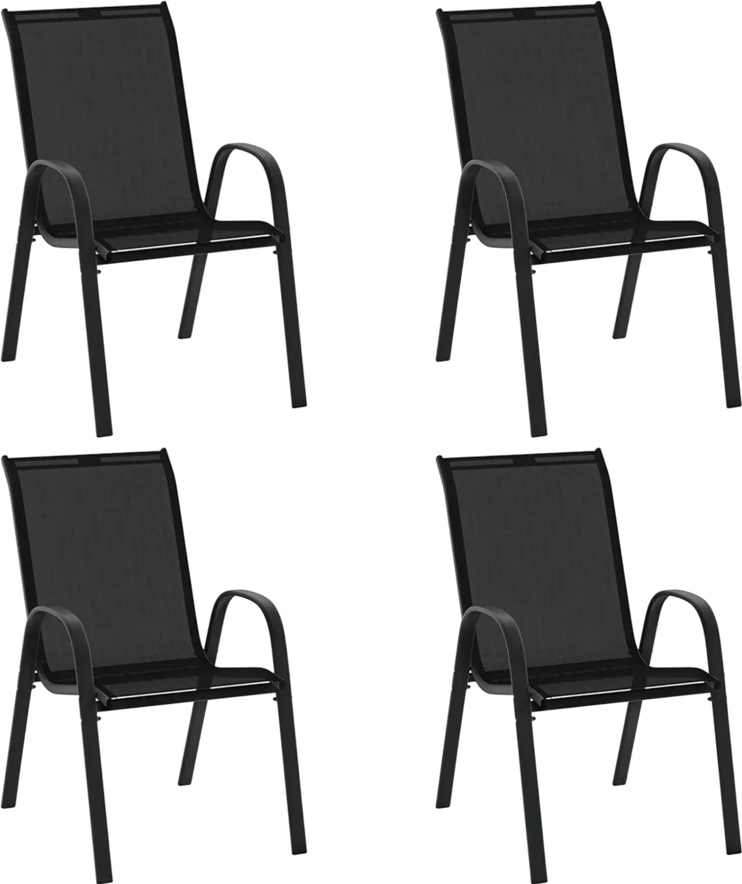 Costway Stackable Patio Dining Chairs Set Armrest 4 Pieces 42976803 New