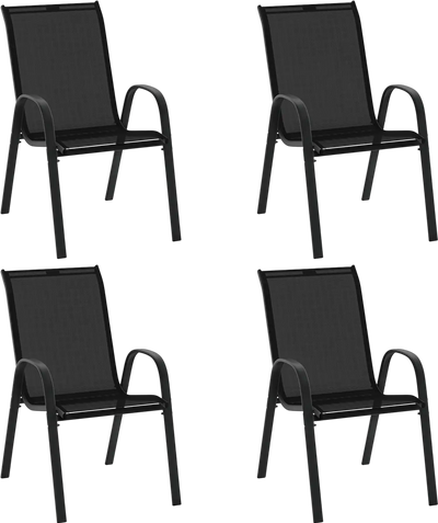 Costway Stackable Patio Dining Chairs Set Armrest 4 Pieces 42976803 New