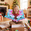 Colorful blue and pink adjustable inline skates for kids, featuring LED wheels and secure ankle support, perfect for.