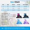 Adjustable blue inline skates for toddlers with light-up wheels, featuring secure buckles and breathable mesh lining.